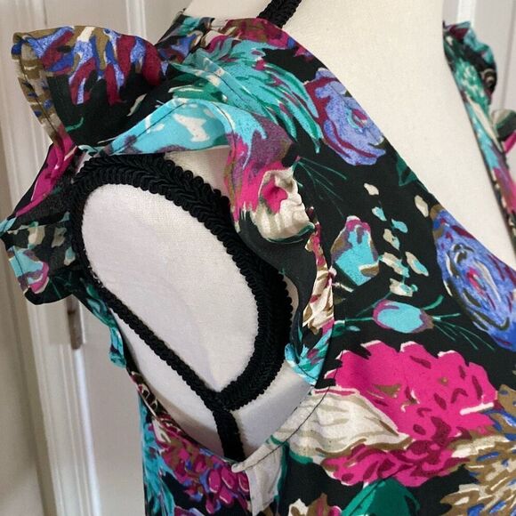J.Crew floral print flutter sleeve blouse size 4 - Picture 6 of 10